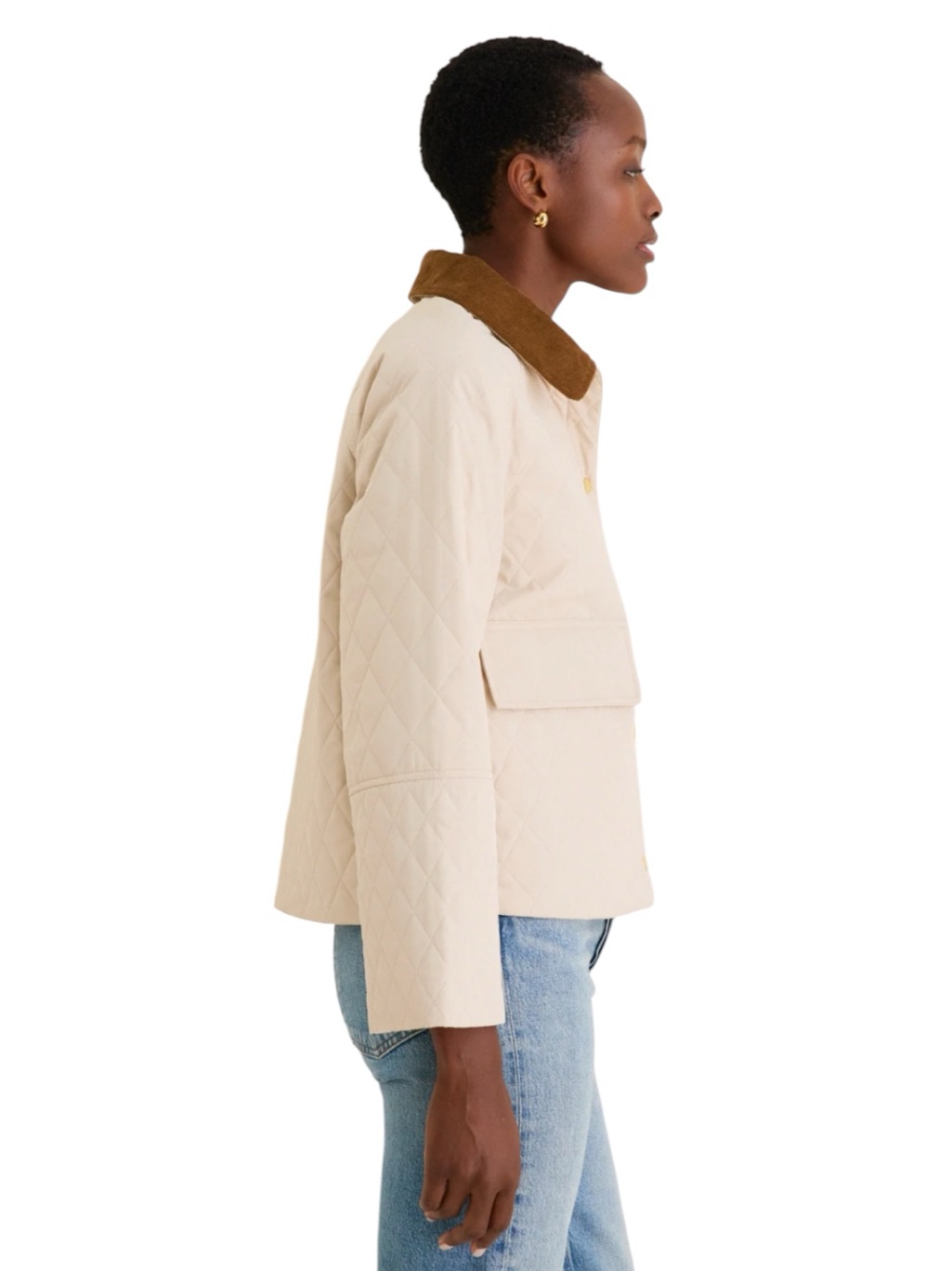 New Barbour Kirby Quilted Jacket. Cream. Us 12. Nwt — image 3 of 8
